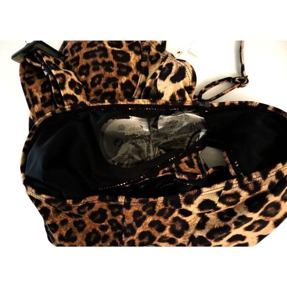 Good American GSW0020 Women's Sz 1/S Leopard Print Showoff 1-Pc Swimsuit - Picture 9 of 12